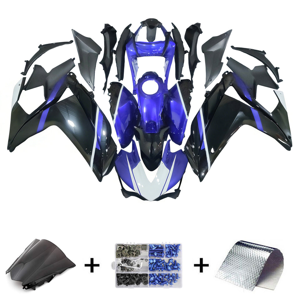 Amotopart-Verkaufskit Yamaha 2014-2018 YZF R3 & 2015-2017 YZF R25 Schwarzblau-Verkleidungskit