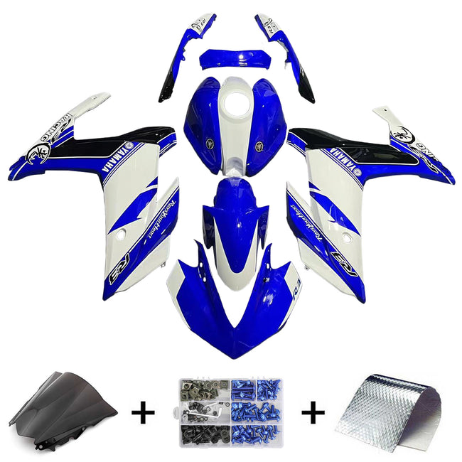 AMOTOPART-Verahmungskit Yamaha 2014-2018 YZF R3 & 2015-2017 YZF R25 Blue Mix White Fairing Kit