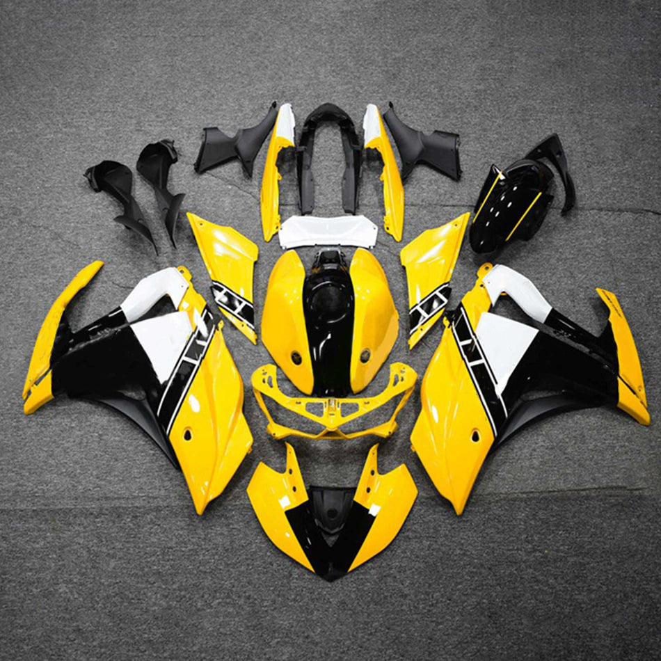 Amotopart-Verkaufskit Yamaha 2014-2018 YZF R3 & 2015-2017 YZF R25 Gelbes Schwarzverkleidungskit