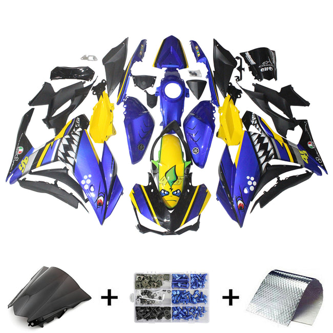 Amotopart Verkleidungsset für Yamaha YZF-R3 2014–2018, R25 2015–2017, Karosserie, ABS