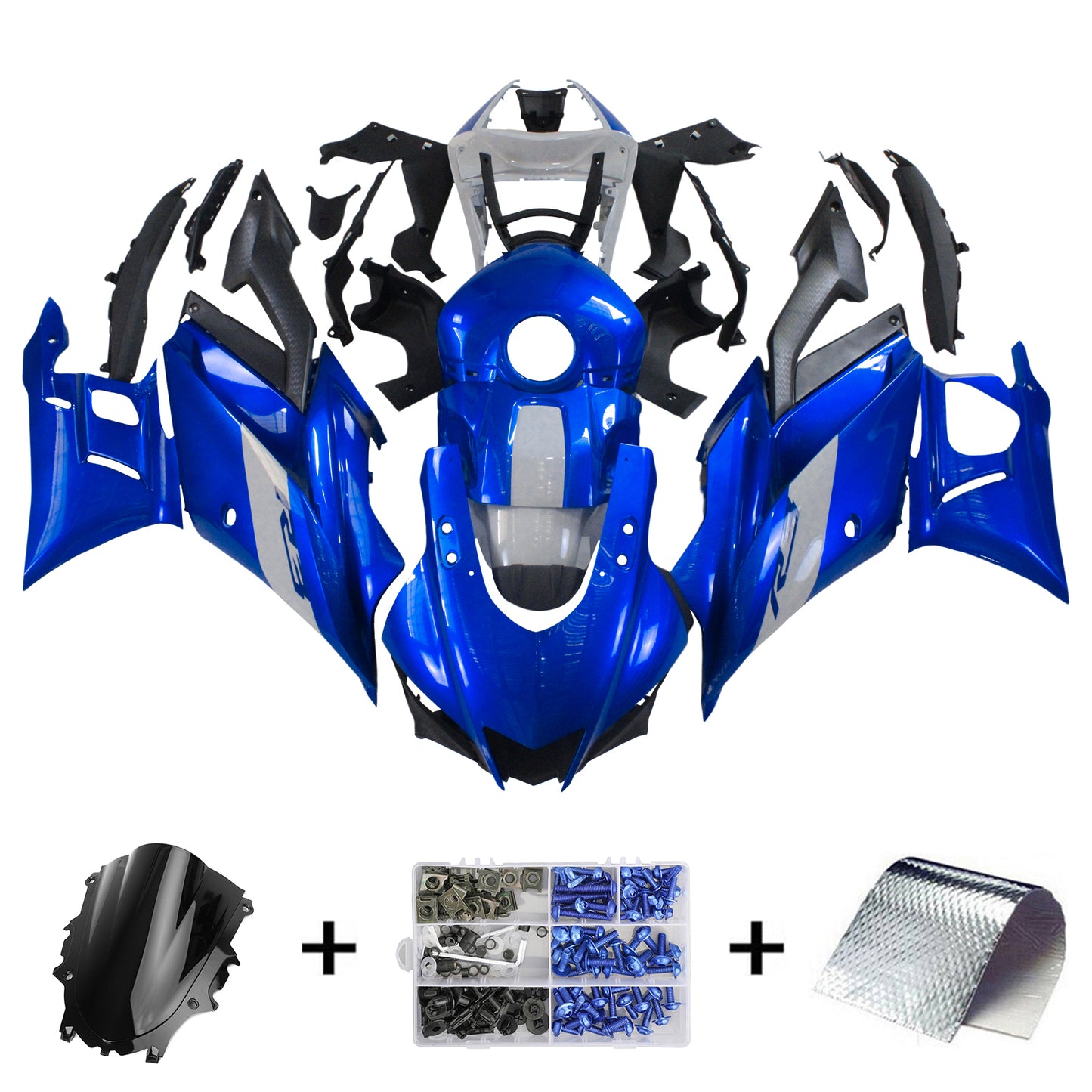 Amotopart Yamaha 2019-2021 YZF-R3 R25 Blue Fearing Kit