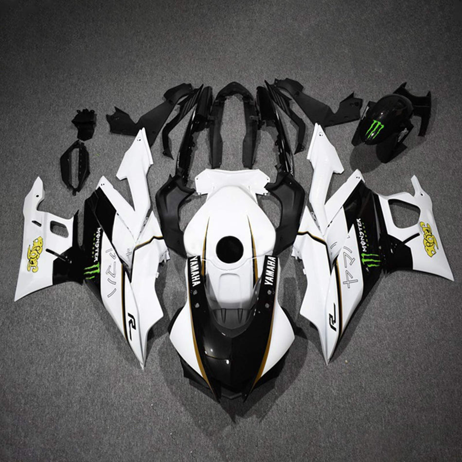 Kit de peur Amotopart Yamaha YZF R3/YZF R25 Noir Blanc 2019-2021