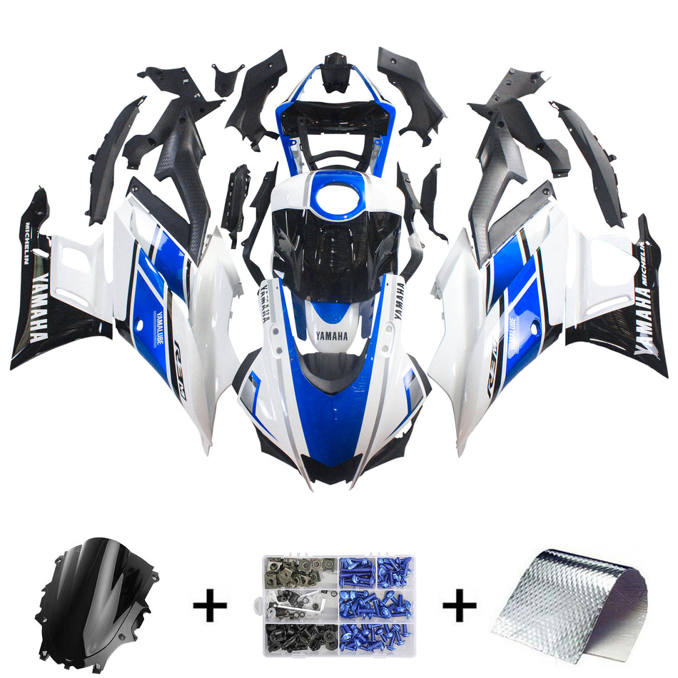Kit de peur Amotopart Yamaha YZF R3/YZF R25 bleu blanc 2019-2021