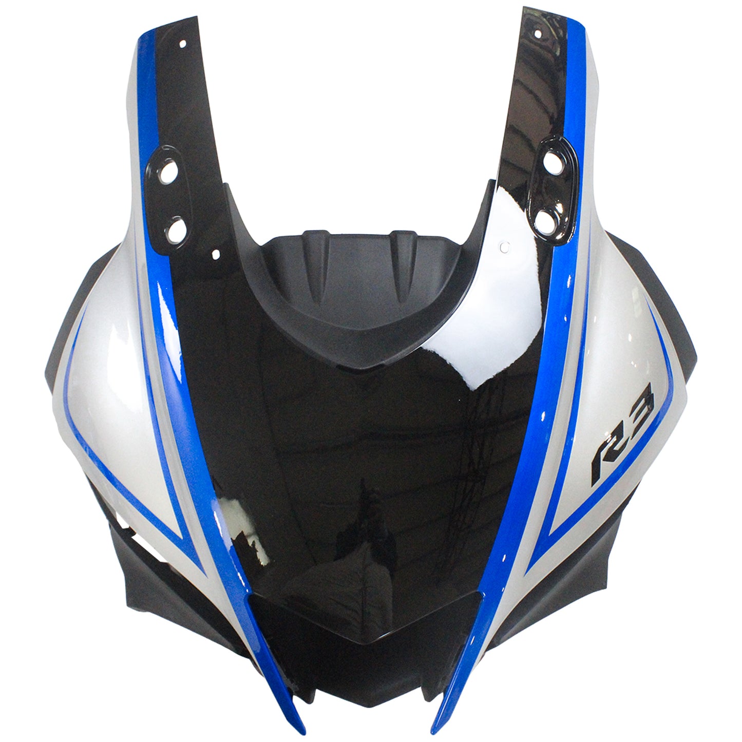 Amotopart Yamaha 2019-2021 YZF R3/YZF R25 Black Sliver Blue Fairing Kit