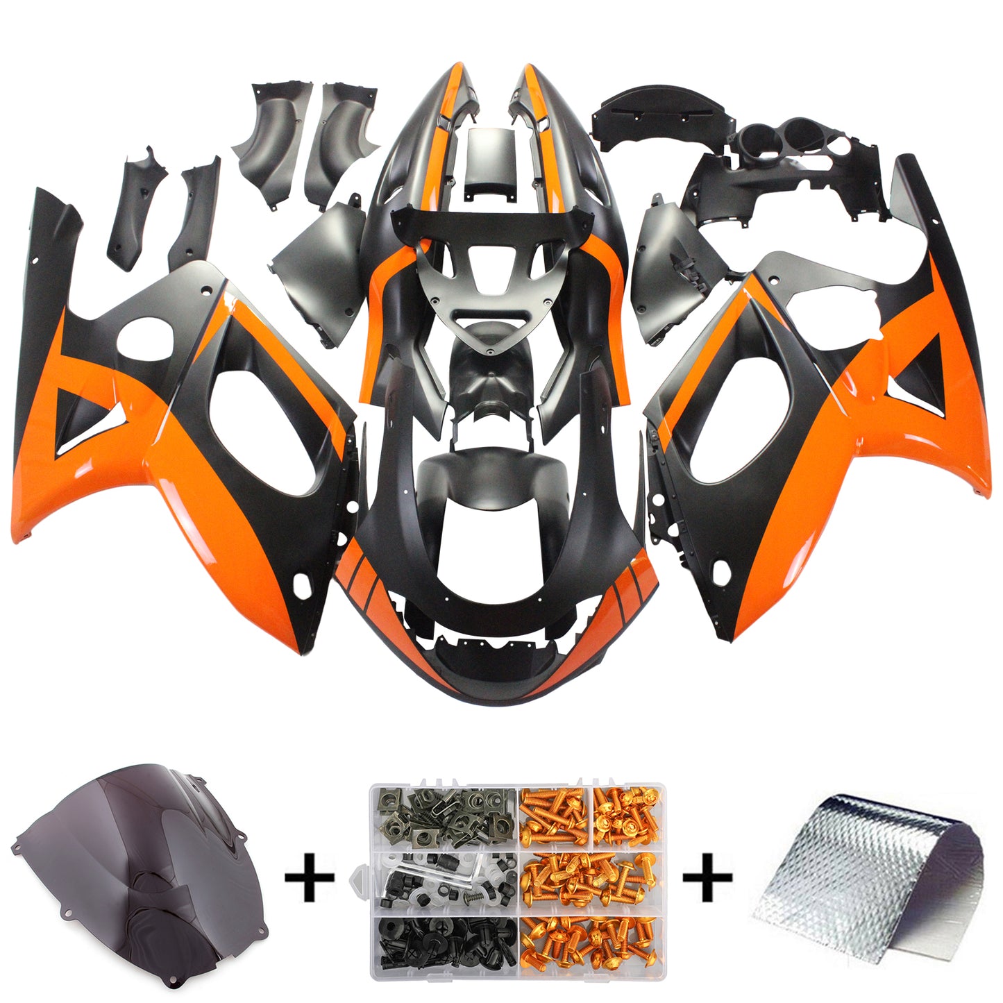 Amotopart Yamaha 1996-2007 YZF 600R Thundercat Schwarzorange Abzugskit