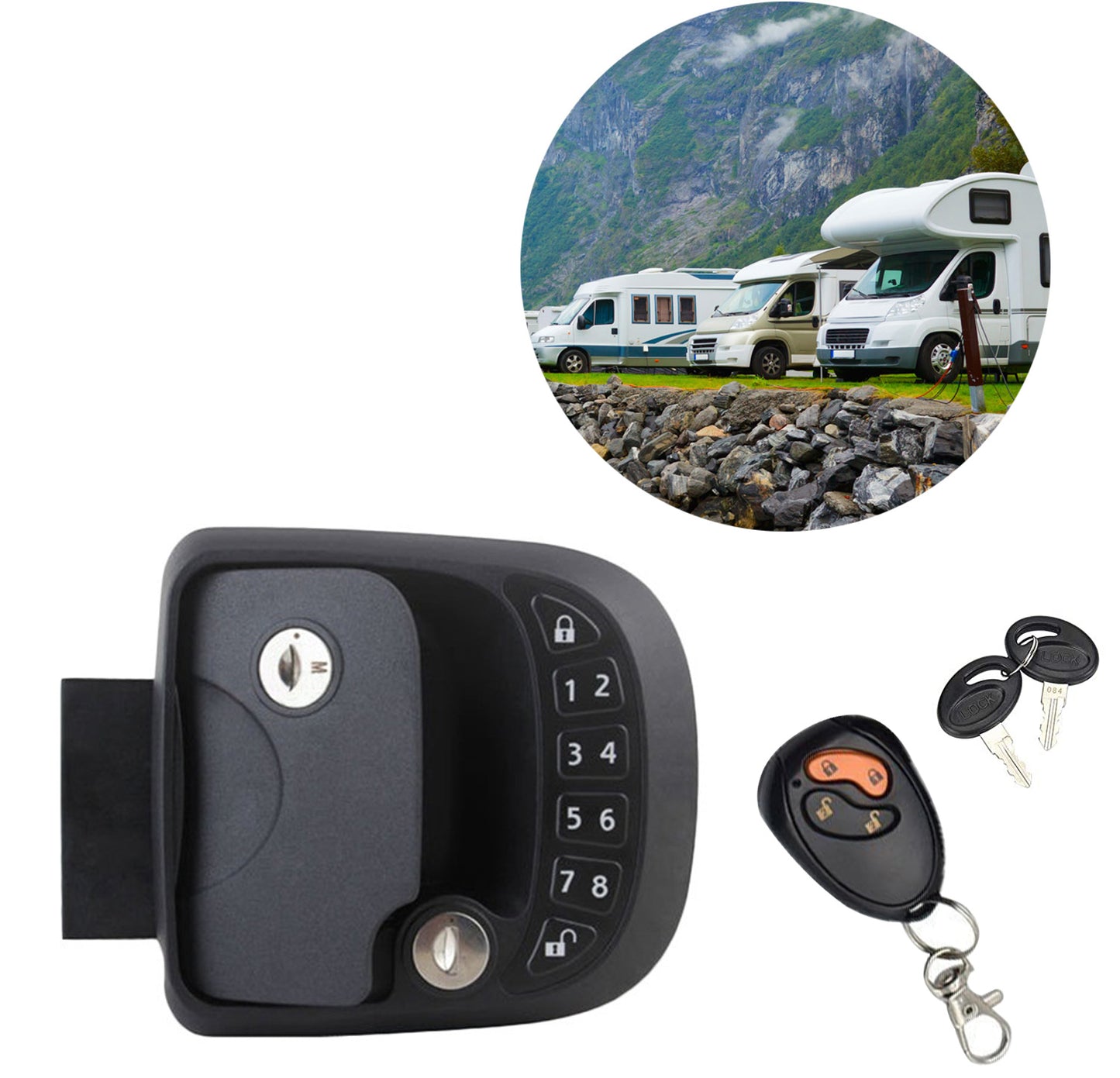 RV Lock Key Compact Keyless Entry Keypad Ship Tag AVEC accessoire de verrouillage à distance