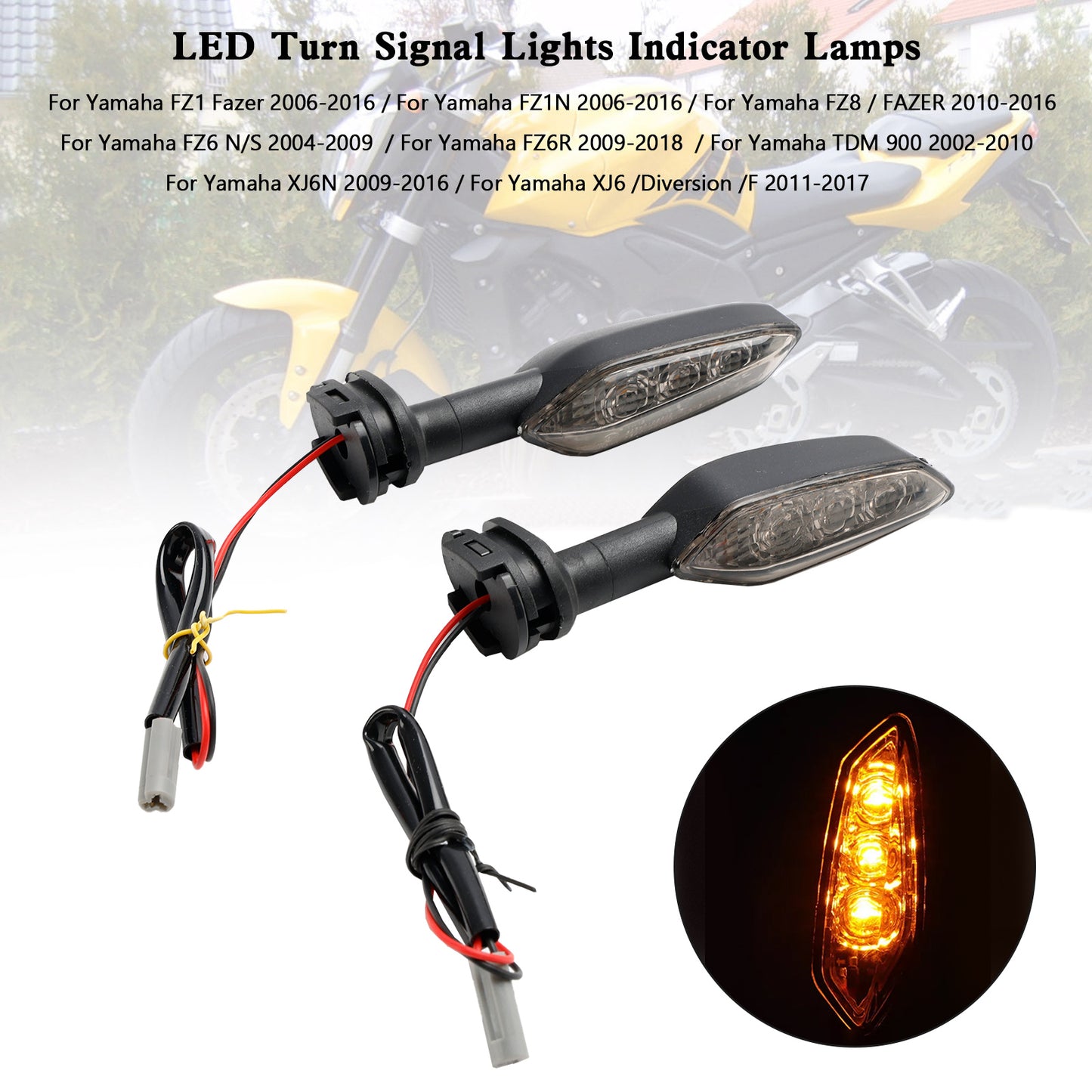 LED-Blinker-Anzeigelampen für Yamaha FZ1 N FZ8 FZ6 FZ-6R TDM900 XJ6