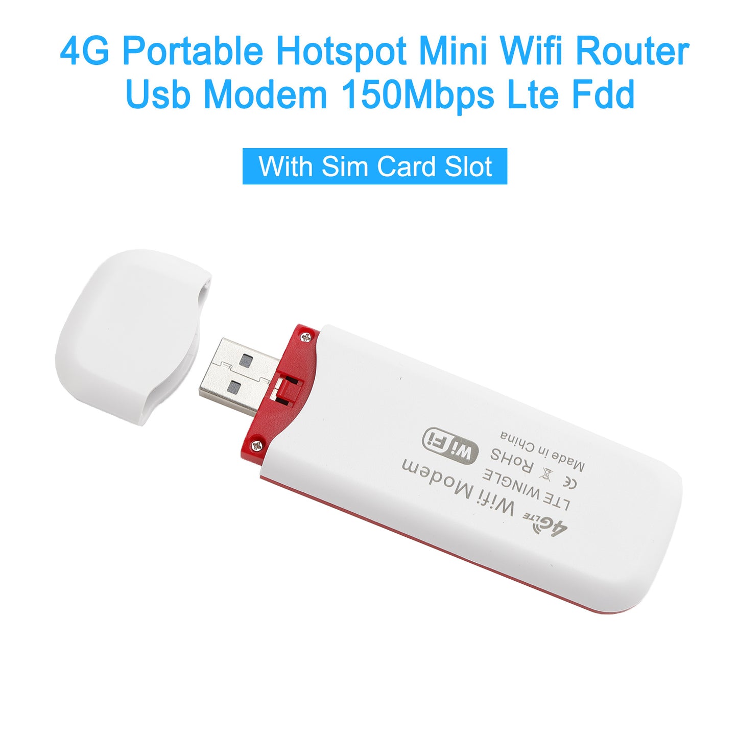 4G LTE Wireless Router WiFi Mobiles Breitbandmodem USB Dongle Unlocked White