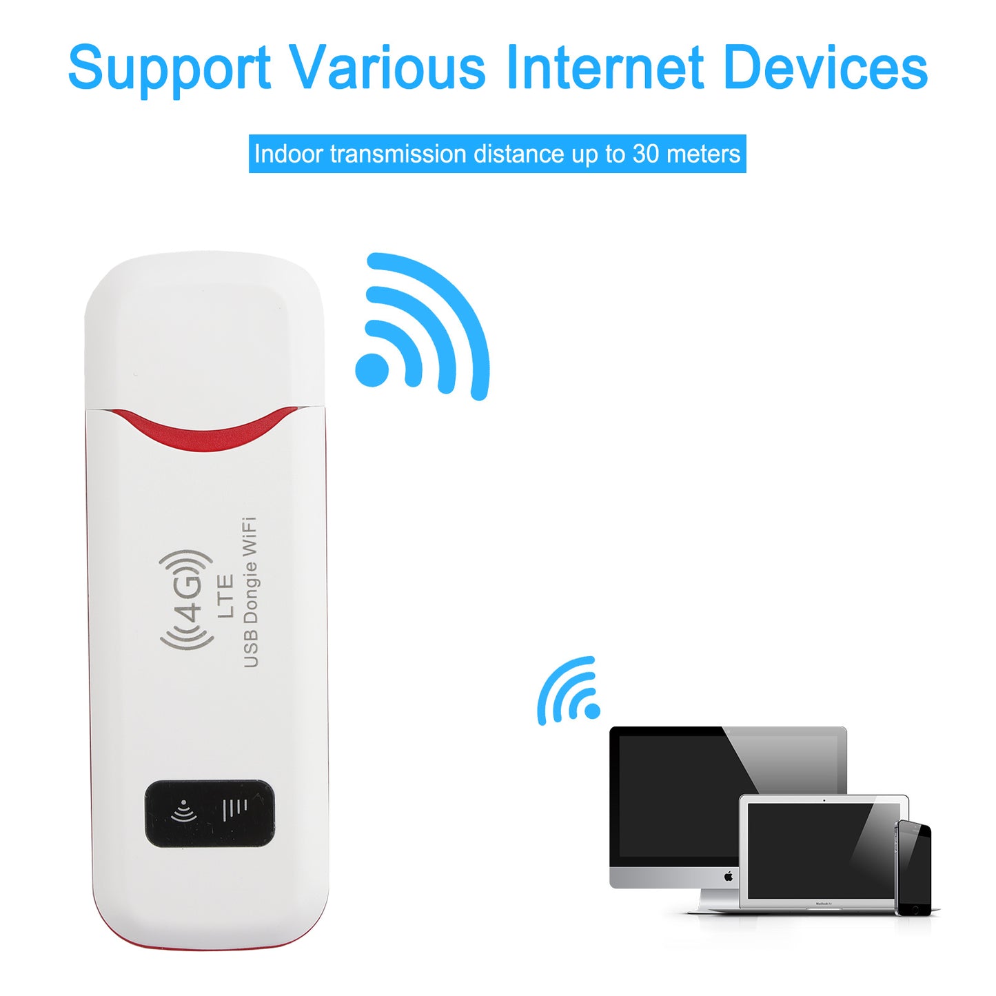 4G LTE Wireless Router WiFi Mobiles Breitbandmodem USB Dongle Unlocked White