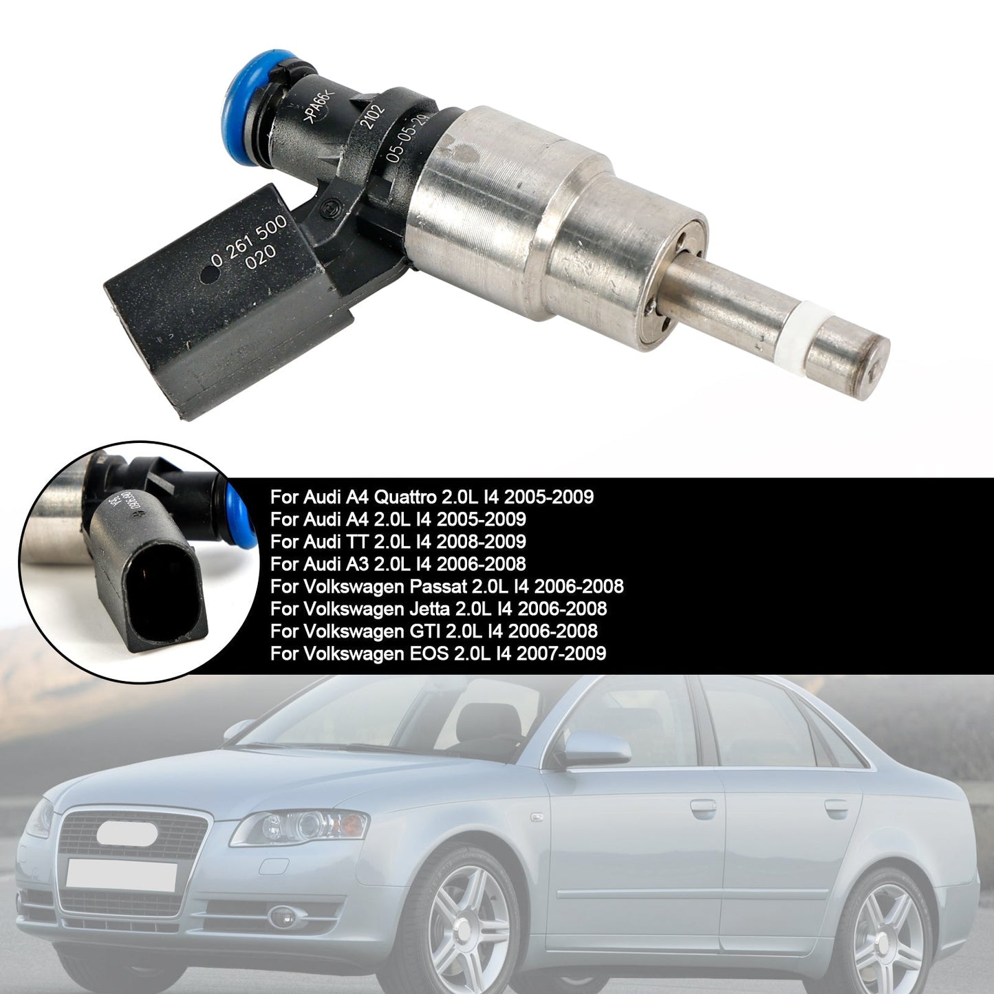 2005-2009 Audi A4 Quattro 2.0L I4 1 STK Kraftstoffeinspritzdüse 06F906036A