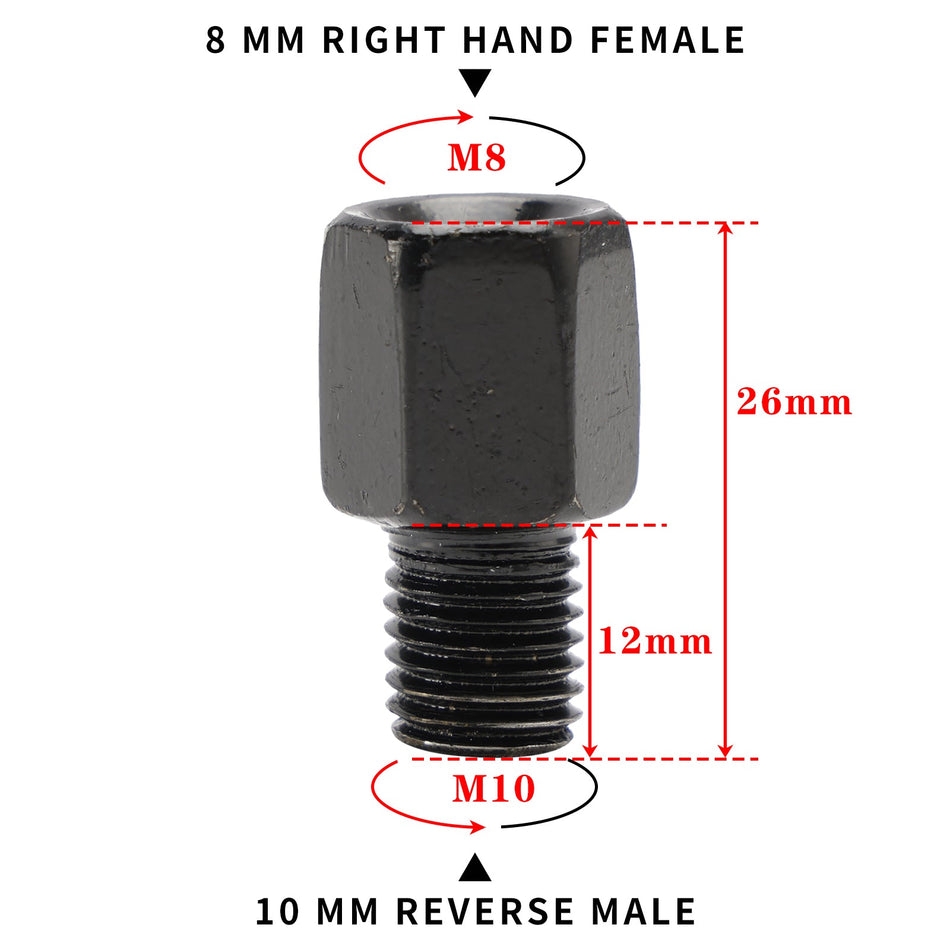 2x Universal Fit Motorrad Roller Spiegel Adapter 8mm Standard auf 10mm Reverse