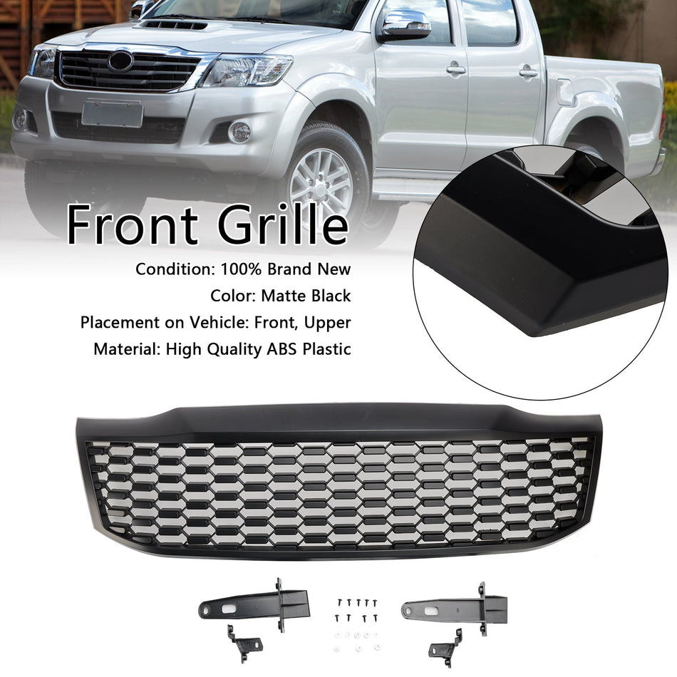 2012–2014 Toyota Hilux Vigo MK7 Mattschwarzer Kühlergrill für die Frontsto?stange