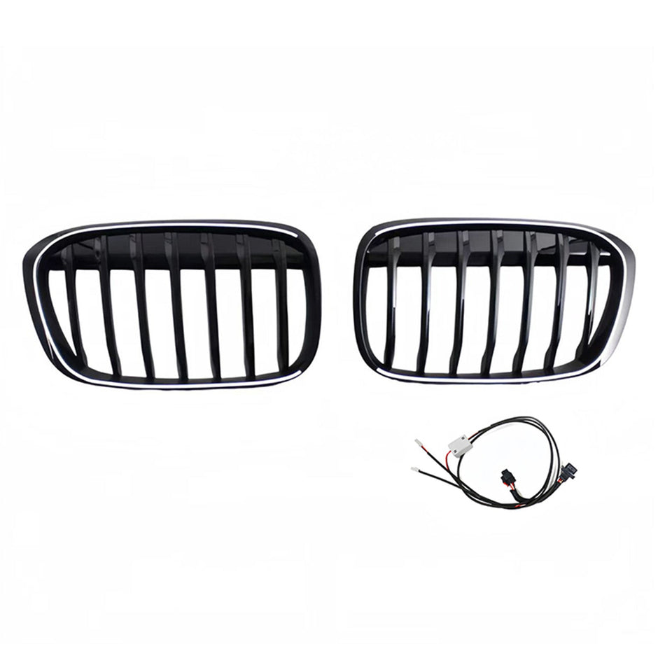 2016-2019 Passend für BMW X1 F48 F49 2-teiliger Frontgrill in glänzendem Schwarz