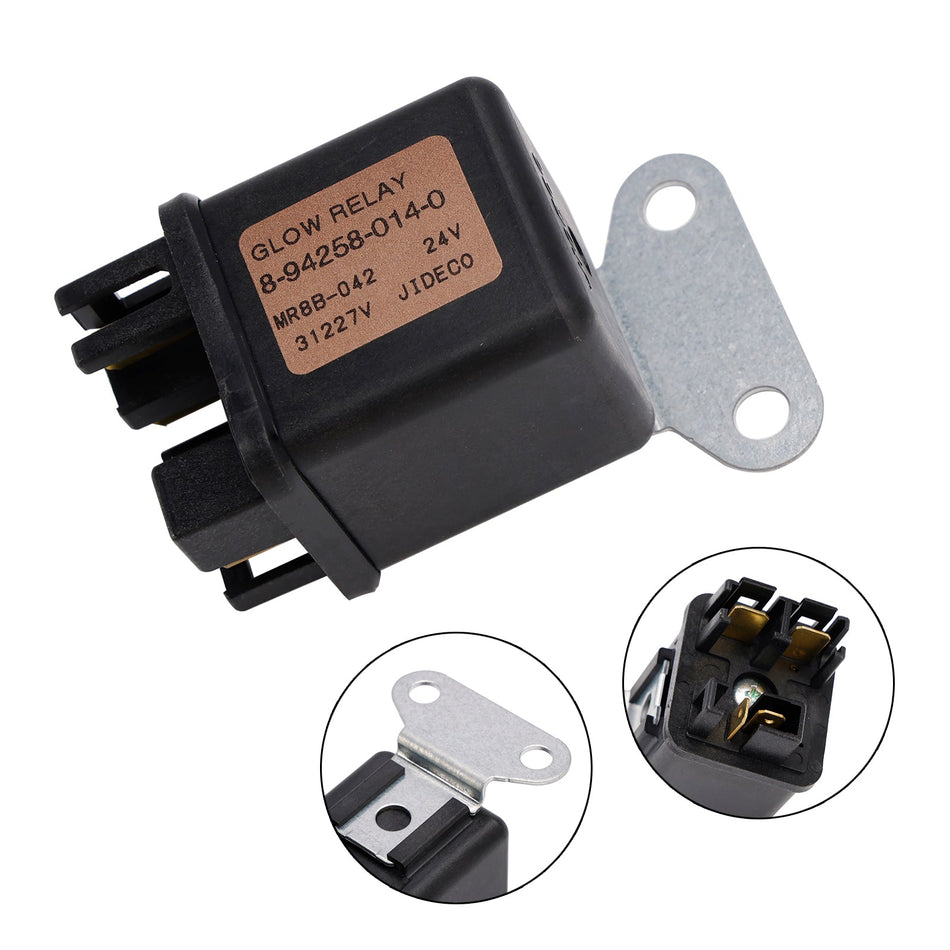 8-94258-014-0 24VDC MR8B-042 Vorw?rmrelais 4Pins für Hitachi ZX110 Isuzu 6HK1