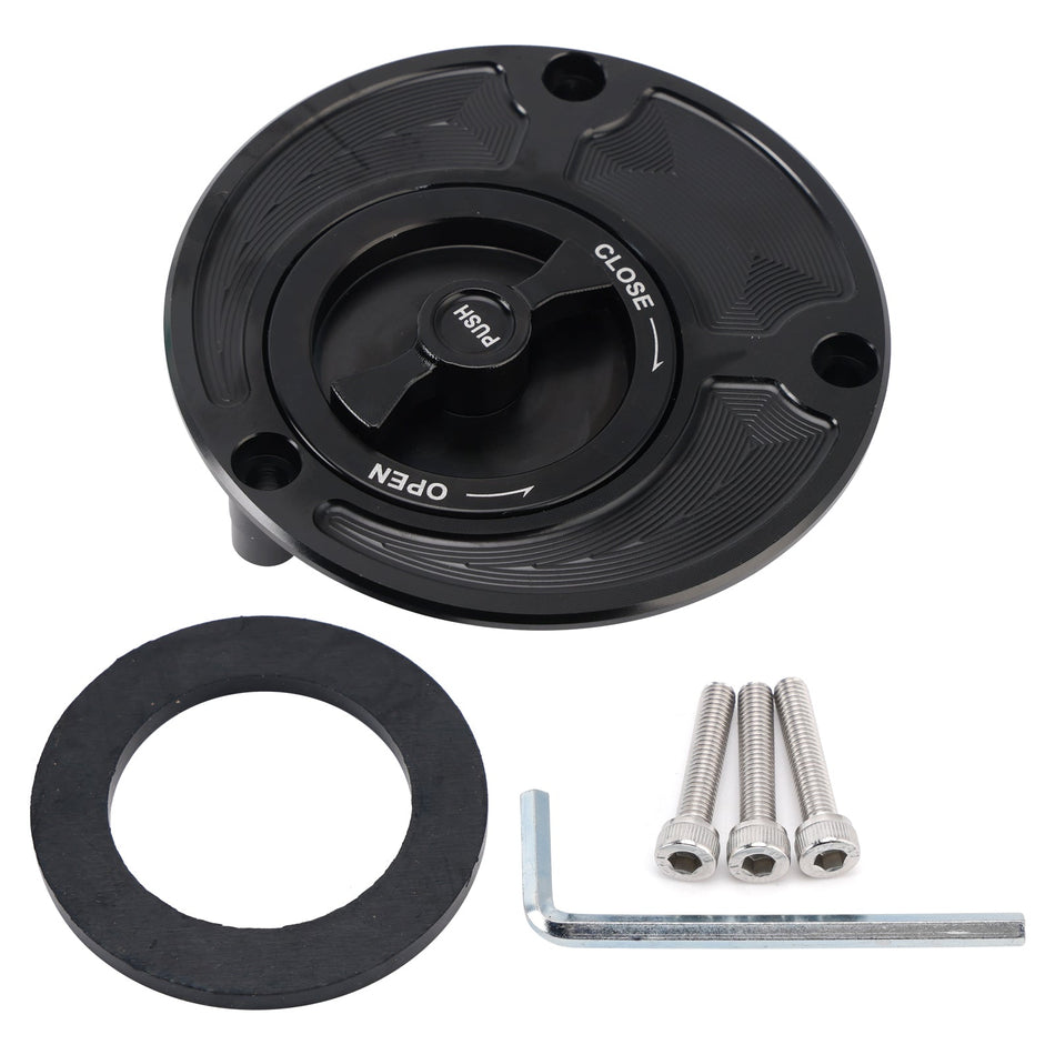 CNC-gefräster, schwarzer, schlüsselloser Tankdeckel für Yamaha FZ1 FZ6 FZ8 YZF R1 R6 R3 FZR 750