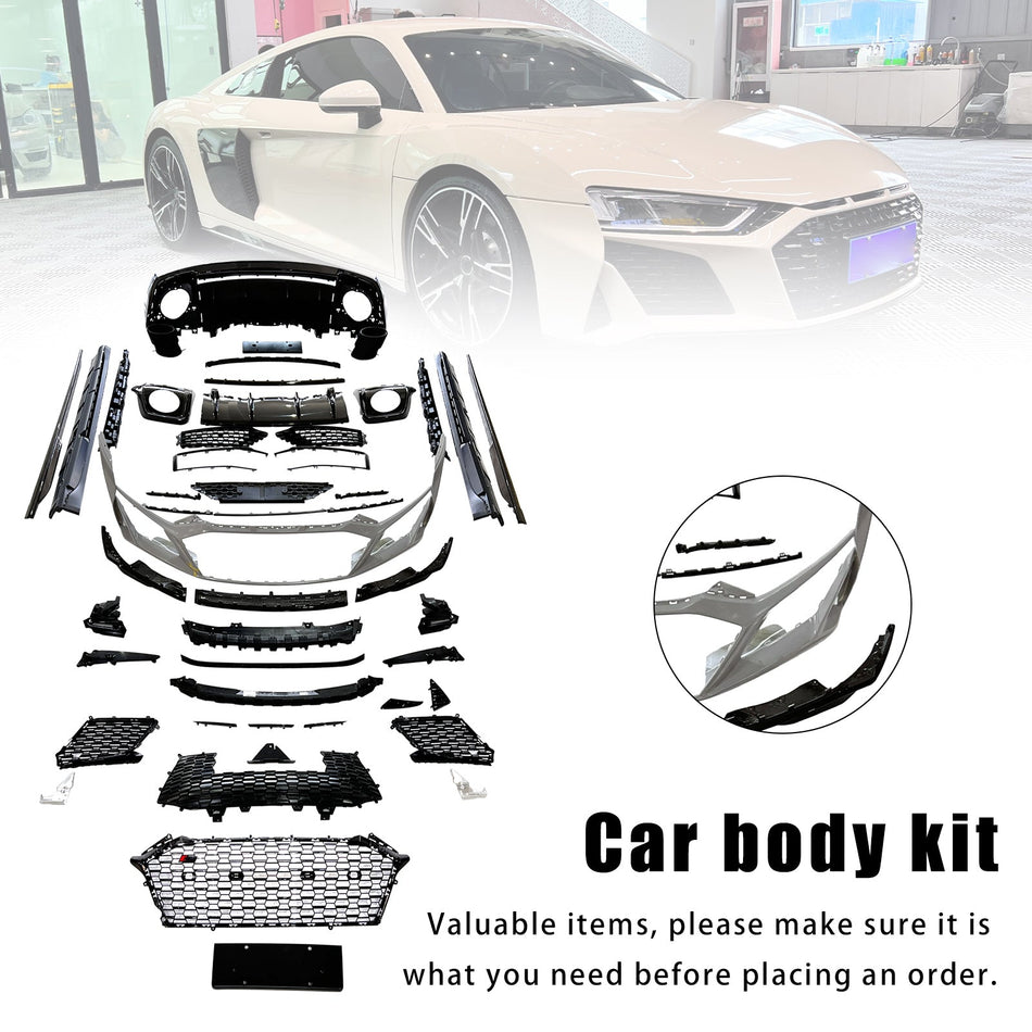 2021–2024 Passend für AUDI R8 4S 2016–2020 Upgrade auf Carbonfaser-Bodykit-Stoßstange