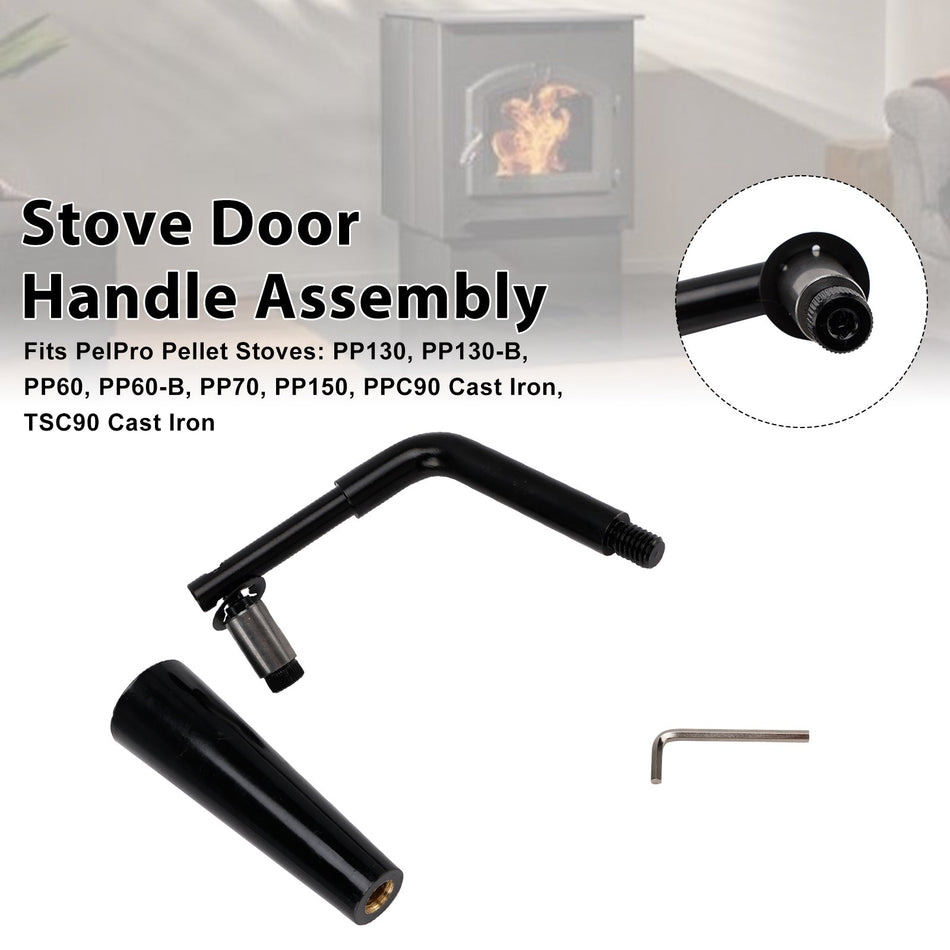 Quadra-Fire Stoves Outfitter-I/II Türgriffbaugruppe mit Gewinde für PelPro-Öfen PP60 PP70 PP130 PP150 PPC90 TSC90 Pleasant Hearth-Öfen PH35PS PH50CABPS PH50PS # SRV7093-024D