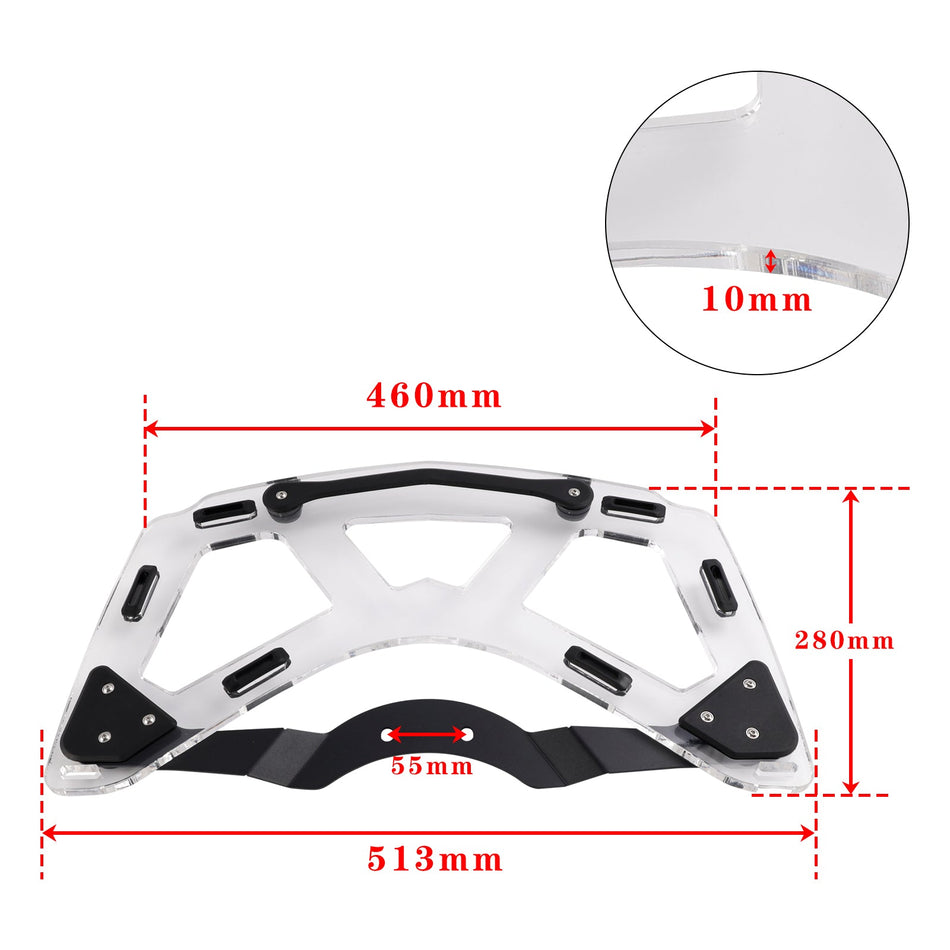 Zusätzlicher Gepäckträger auf Topcase für BMW K1600 GTL GT 2011-2024 Transparent