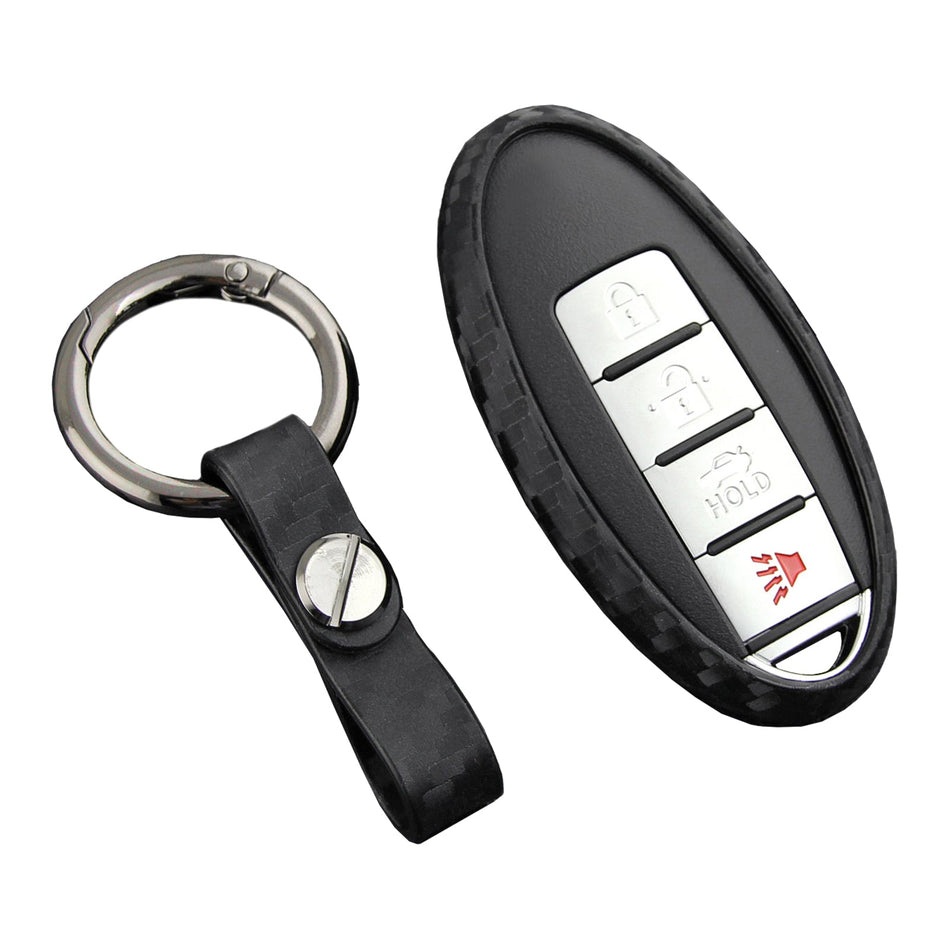 Autoschlüsselhülle aus Leder und Silikon mit Schnalle für Nissan