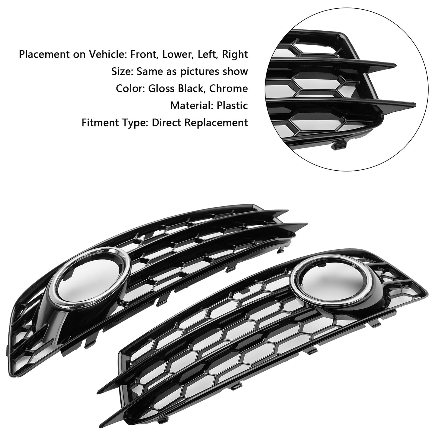 2009–2012 Audi A3 8P S-Line Waben Frontsto?stange Nebelscheinwerfer Kühlergrill Abdeckung