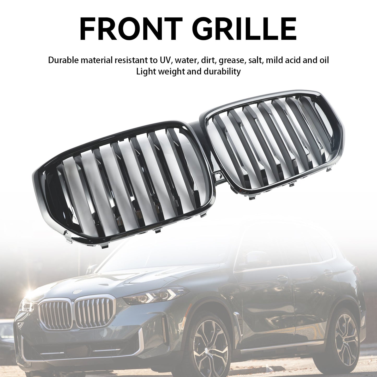 2024+ BMW G05 LCI X5 Single Line Kühlergrill schwarz glänzend für die Frontstoßstange