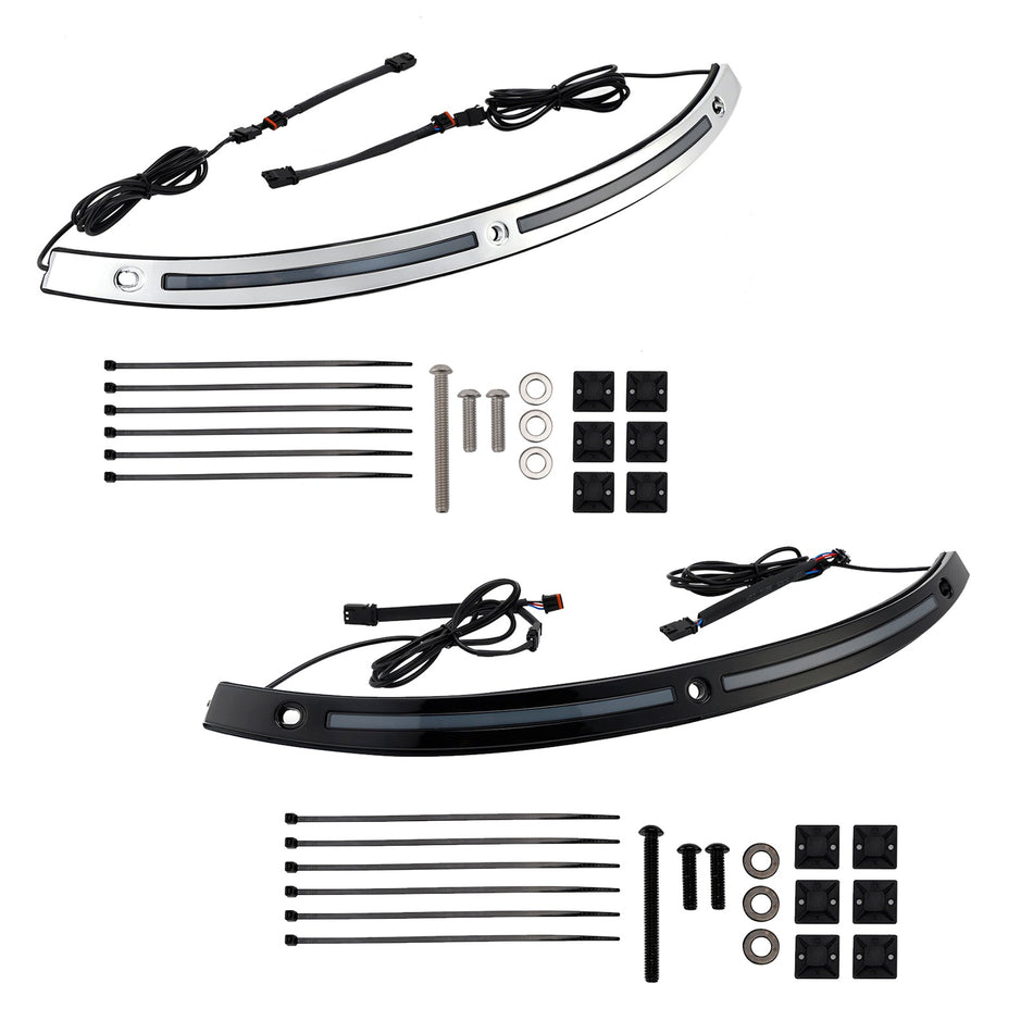 2014+Touring Electra Glide Street Glide Ultra Limited LED Lauf Blinker Licht Windschutzscheibe Trim