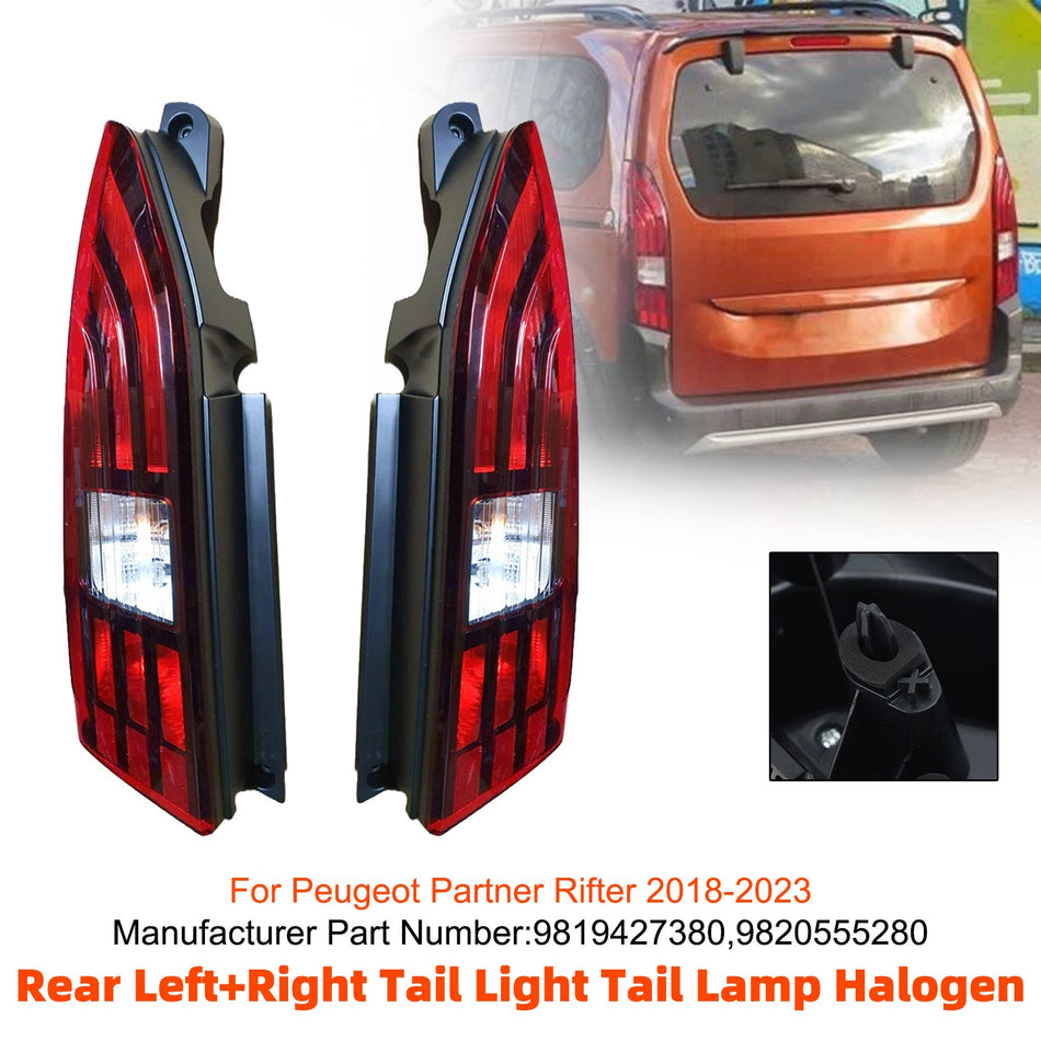 2018–2023 Für Peugeot Partner III Heckklappe hinten links + rechts Rücklicht Rückleuchte Halogen 9819427380 9820555280