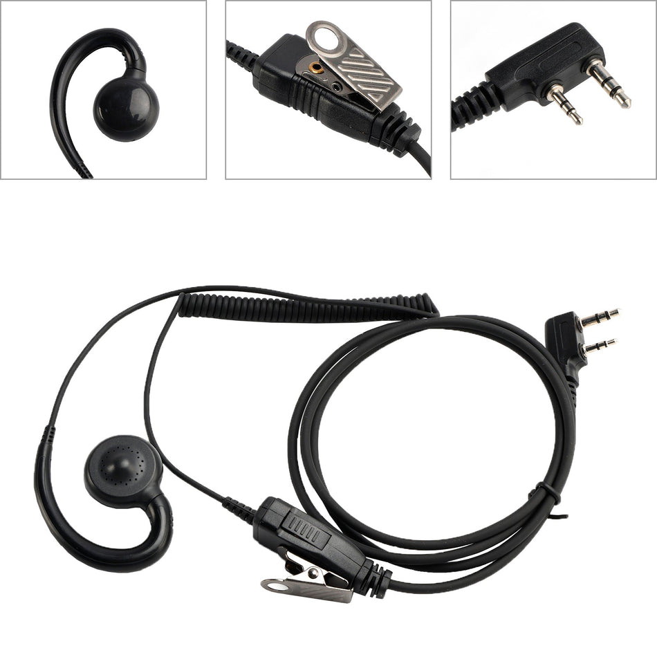 K-018 Kleines PTT-B6-Headset mit gebogenem Ohrbügel für TK-240 TH-G71A LT-2288 UV-5RA