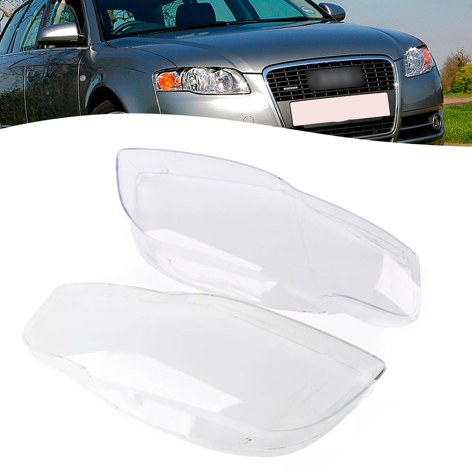 2005–2008 Audi A4 B7 8E 2 Stück Frontscheinwerfer Glas klare Abdeckung