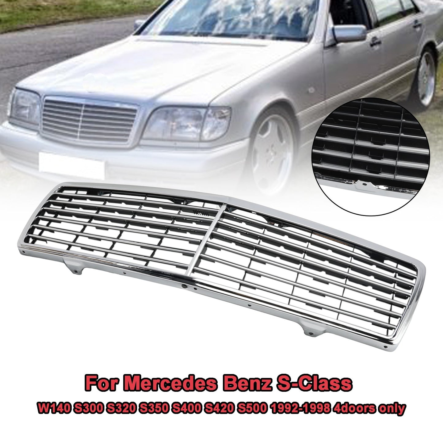 1992-1998 Mercedes Benz S-Klasse W140 Chrom-Frontstoßstangengrill