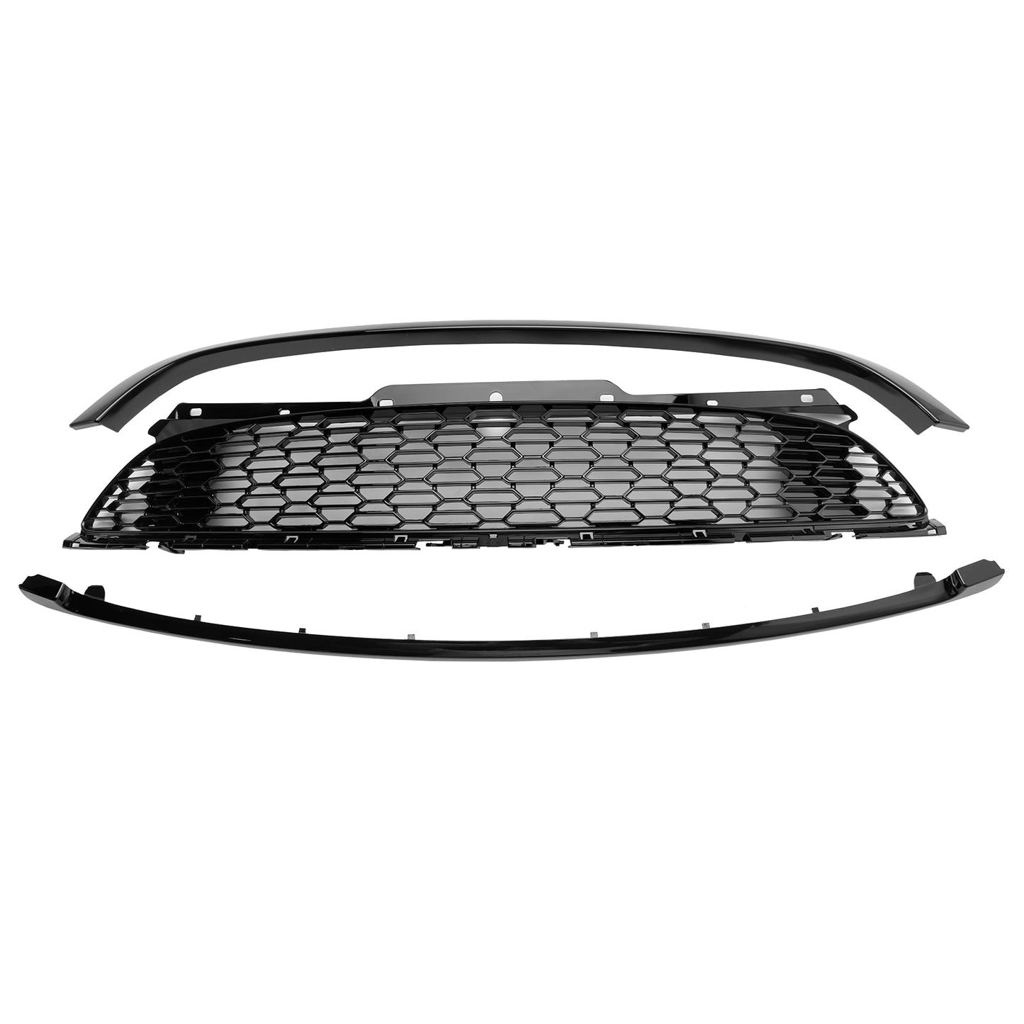 3 STüCKE Glanz Schwarz Front Grill Grille Fit Mini R55 R56 R57 R58 R59 Cooper S &amp; JCW