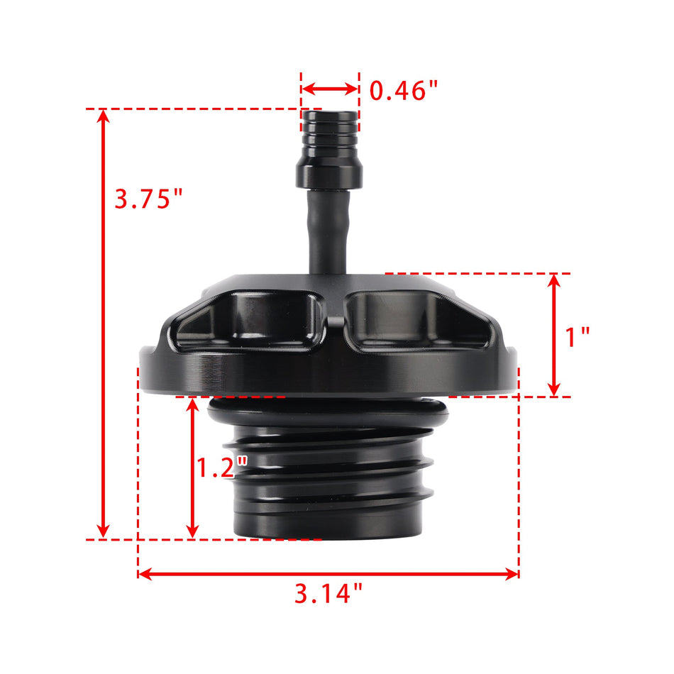 Tankdeckel aus Aluminium mit Entlüftungsschlauch für Softail Low Rider S ST Touring