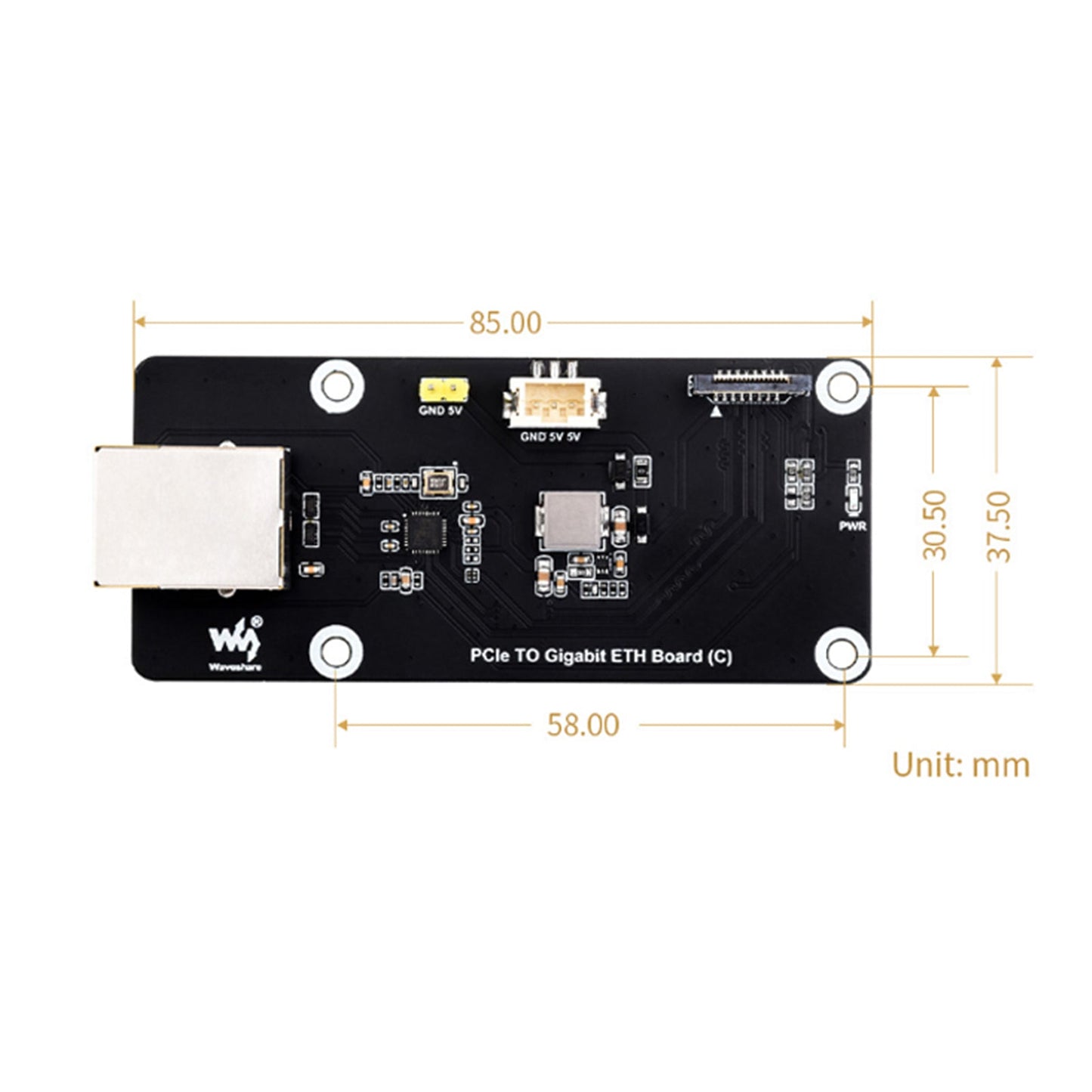 Raspberry Pi5 5B PCIe auf Gigabit Ethernet Port Adapter Board OS Treiberfrei