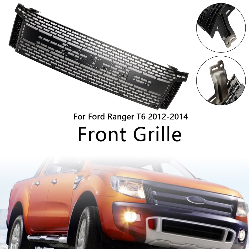 Matt Black Front Bumper Grill Grille Für Ford Ranger T6 PX1 2012-2014