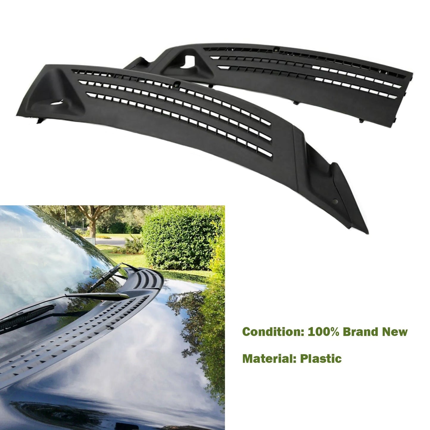 2004-2008 Ford F-150 Scheibenwischer Fensterverkleidung Kühlergrill rechts und links 4L3Z-15022A69-AA