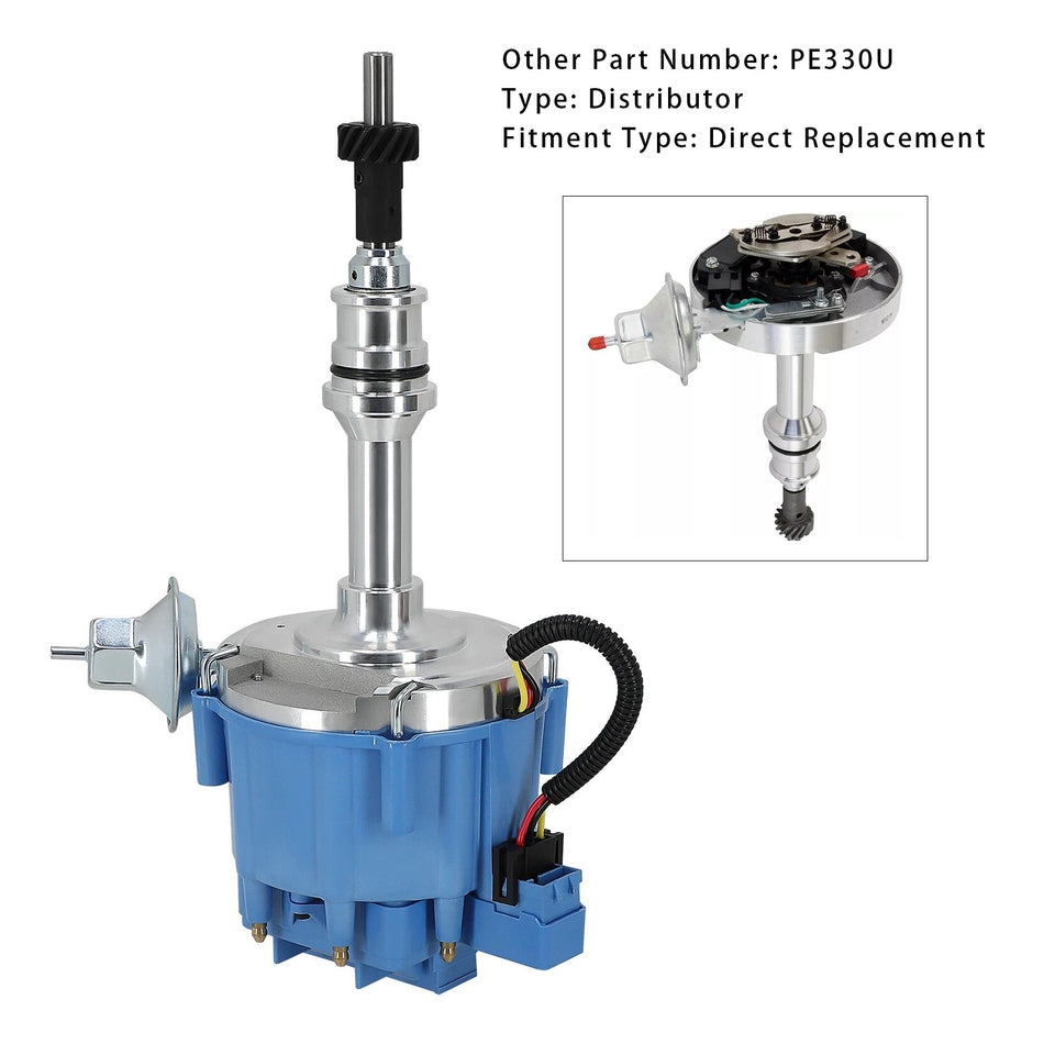 Ford Windsor 221 260 289 302 V8-Motorzündung, blauer Verteilerdeckel mit 65K-Spule 1030213