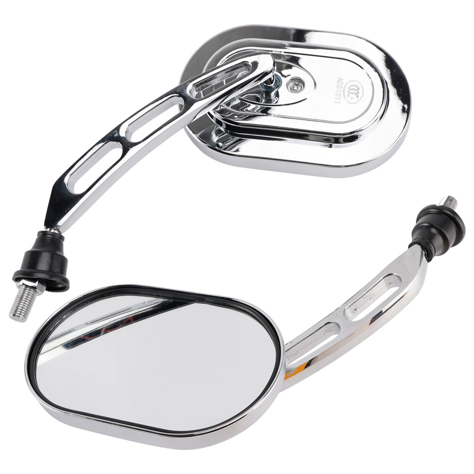 Paar verchromte Spiegel, links und rechts, 10 mm, für Motorrad-Chopper