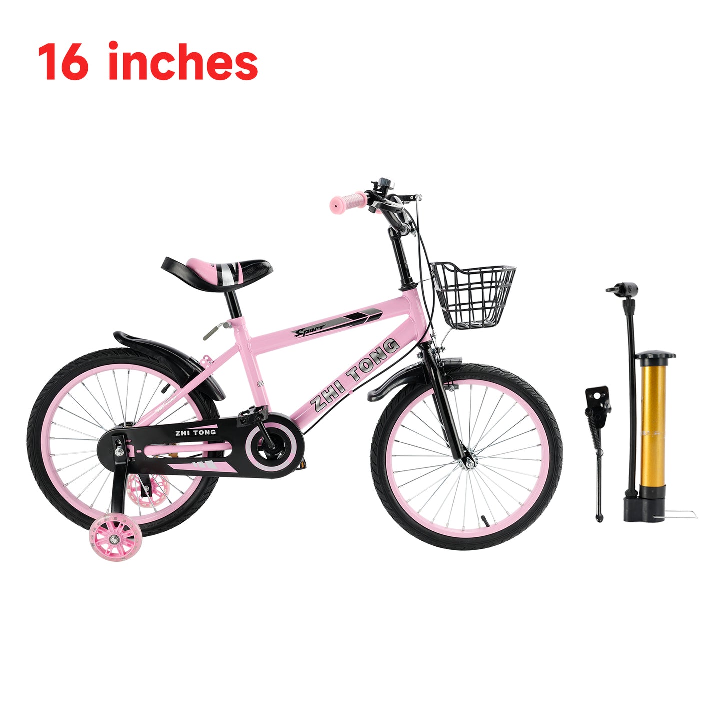 16" Kinderfahrrad Verstellbarer Sitz mit Hilfsrad