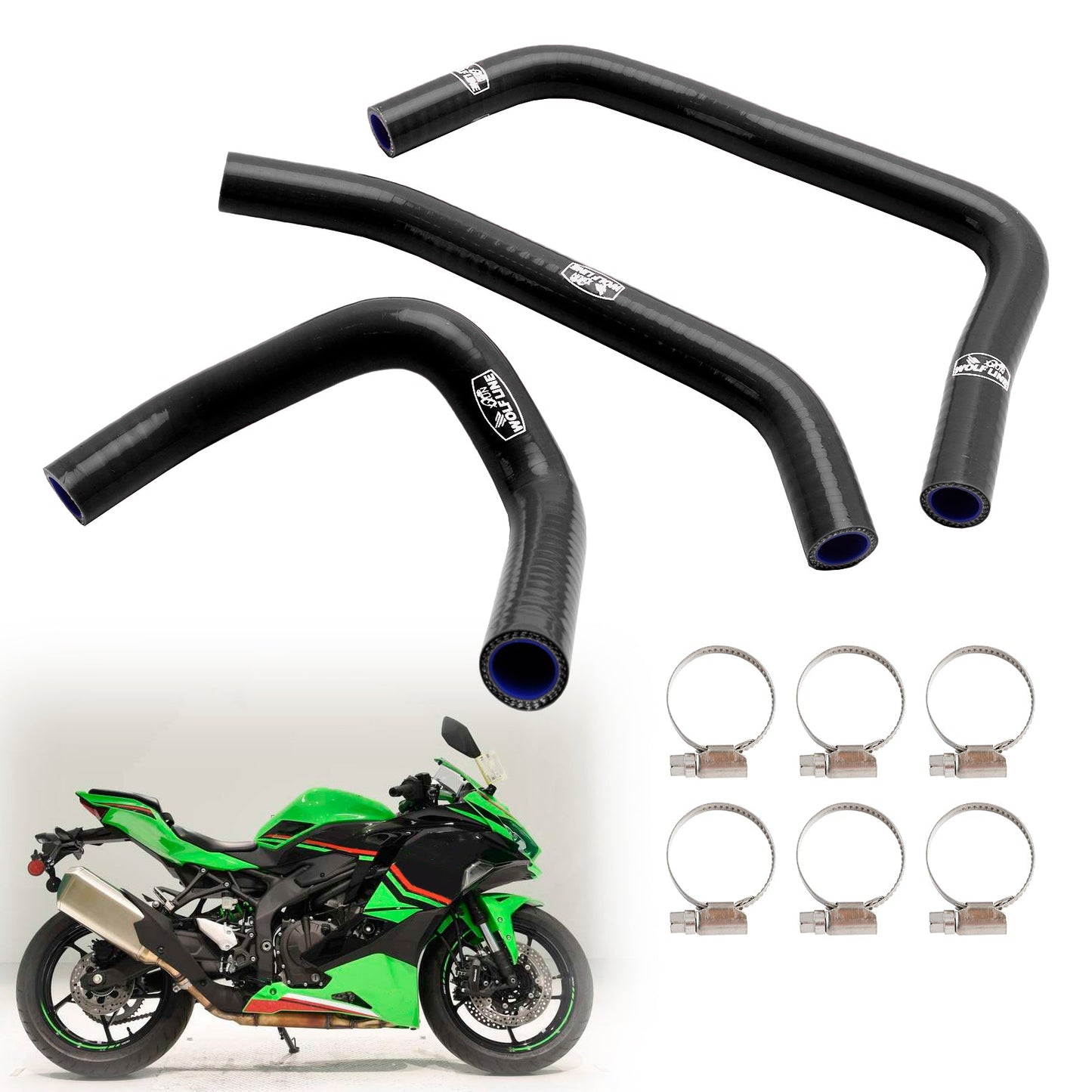 Silikon-Kühlmittelschlauch-Kit für Kawasaki ZX4R ZX-4RR 2023-2024