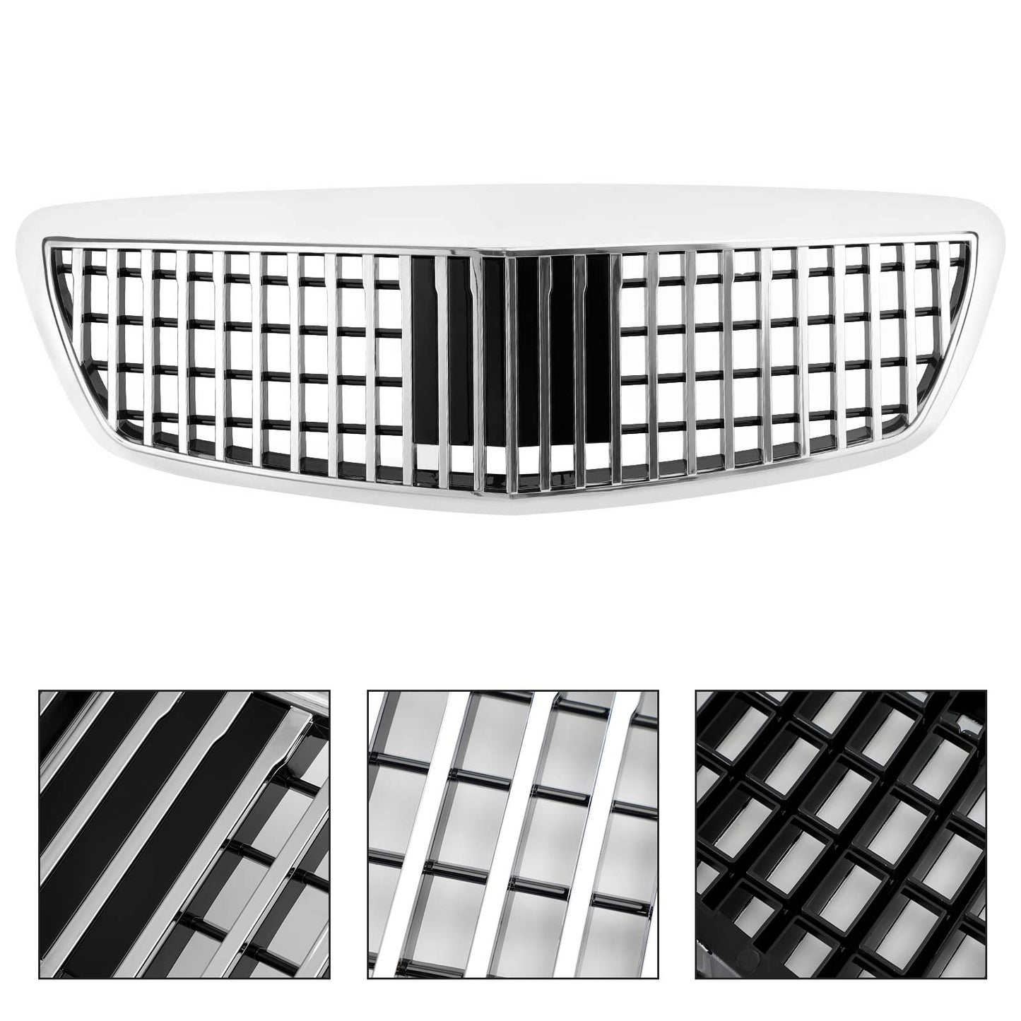 MayBach Style Grille Grill Für Benz S-Class W221 S550 S63 S450 2007-2009 Chrome