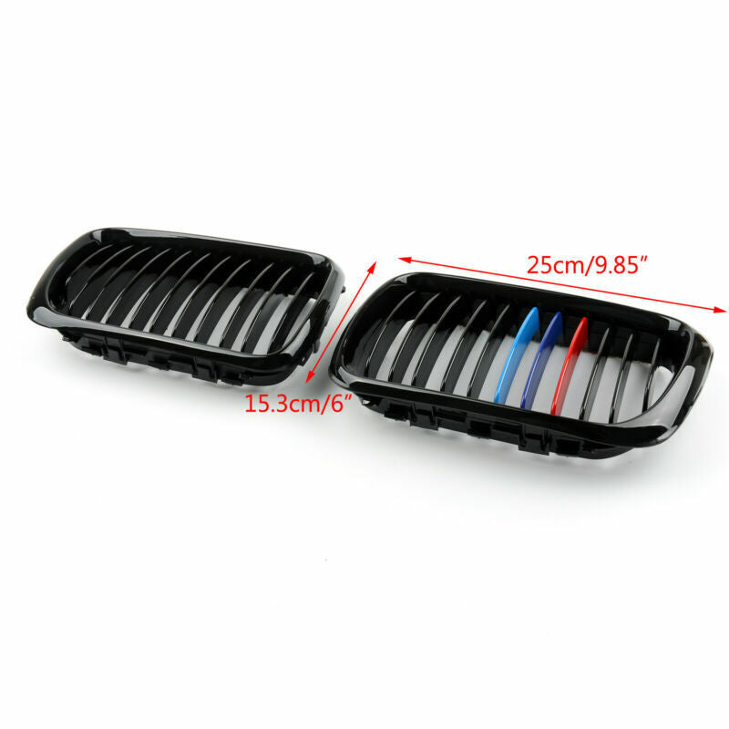 Front Replacement Gloss Black M Color Kidney Grille For BMW E36 1997-1999