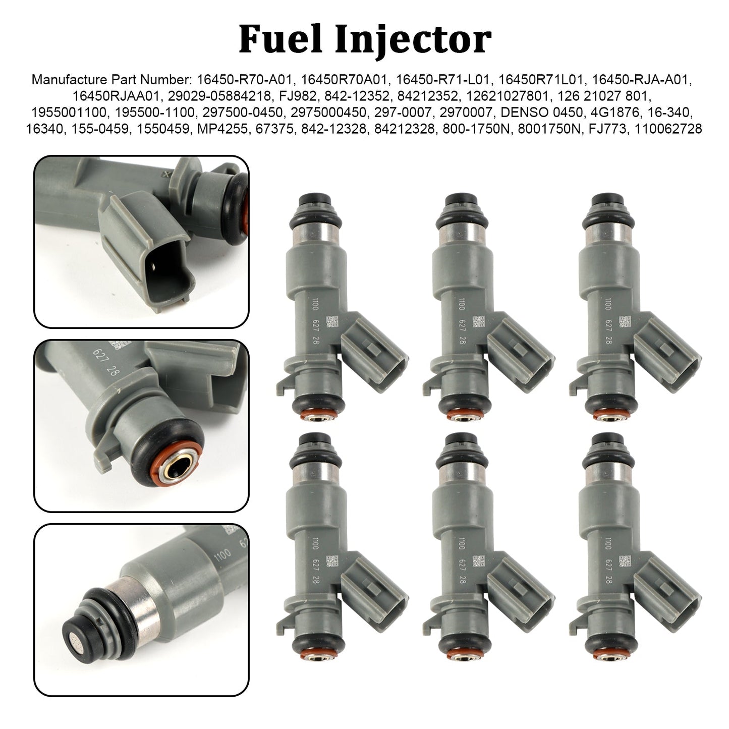 2009–2014 Acura TL 6-teiliges Kraftstoffeinspritzventil 16450-R70-A01