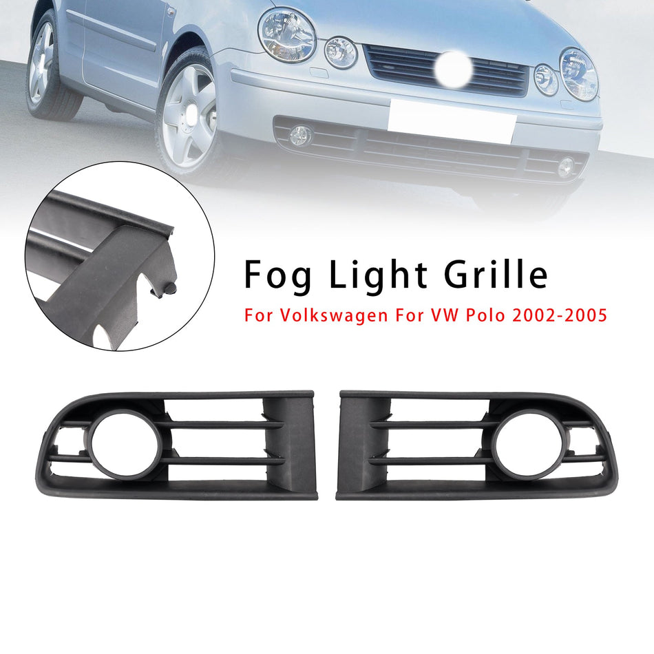 2002-2005 Volkswagen VW Polo 2PCS Front Lower Nebelscheinwerfer Abdeckung Kühlergrill