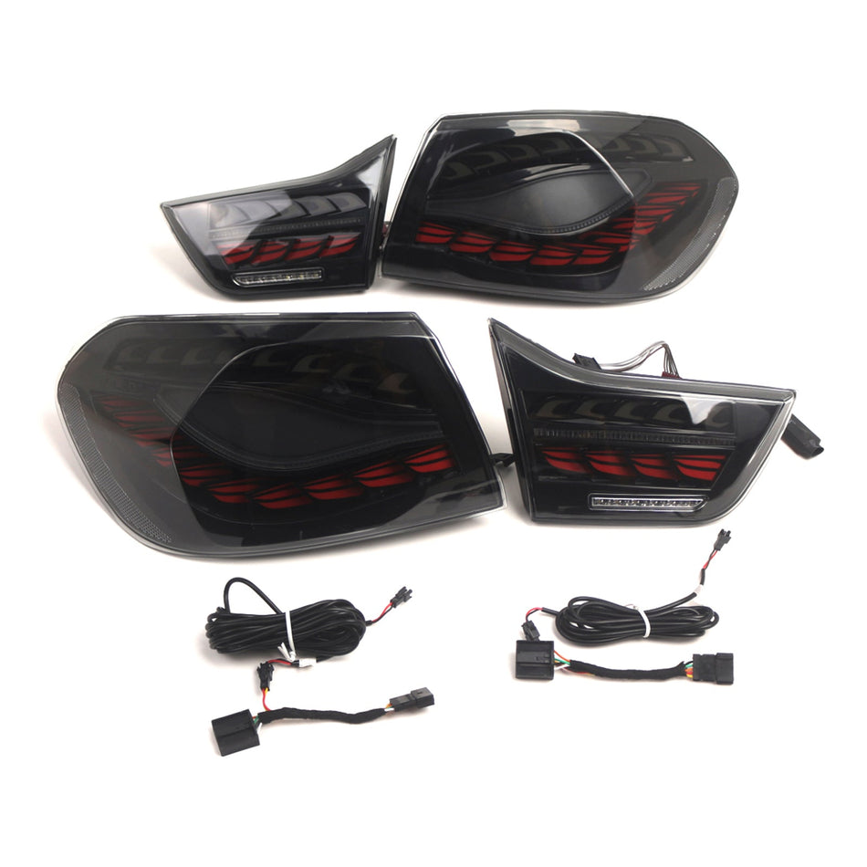 2014–2020 BMW M4 F82 F83 (Limousine/Coupé/Cabrio) links und rechts getönte LED-Rückleuchten, Rückleuchtenbaugruppe 63217296100 63217296099