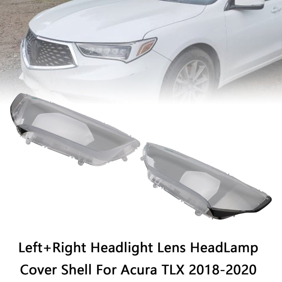 2018-2020 Acura TLX Links + Rechts Scheinwerfer Objektiv Scheinwerfer Abdeckung Shell