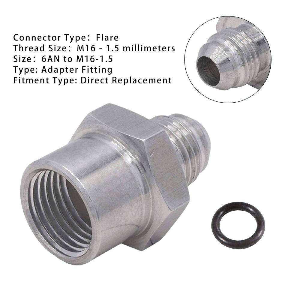 6AN M?nnlich Flare Versorgung Feed Kraftstoff Linie Adapter Fitting zu Weiblichen M16-1,5