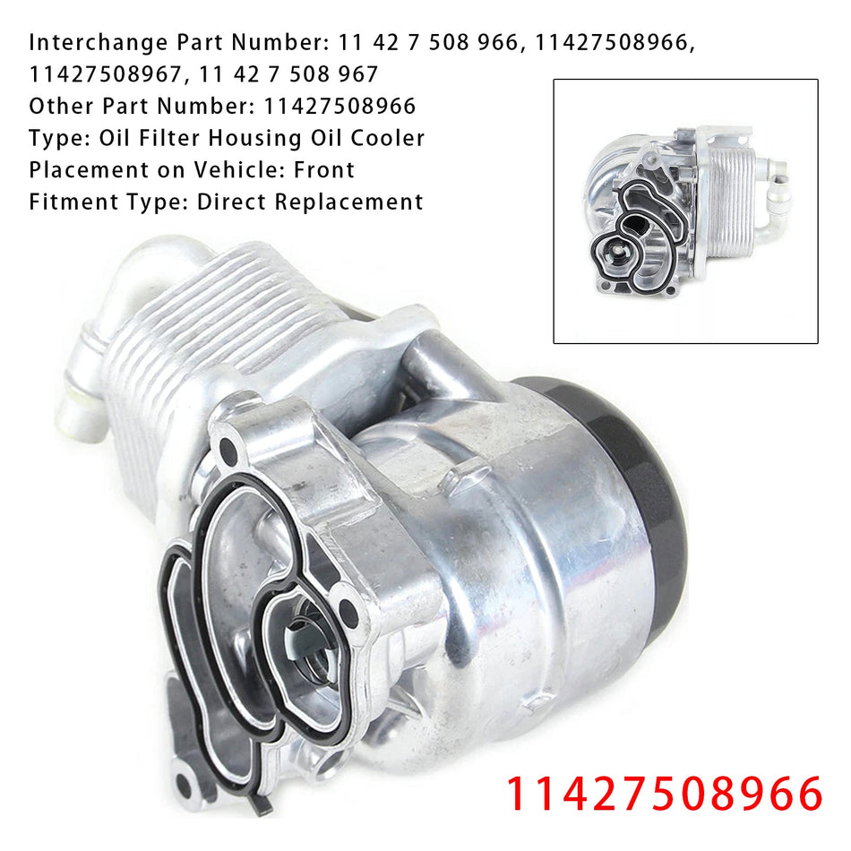 2006–2012 BMW 1 Series Motorölkühler Ölfilterbaugruppe 11427508966