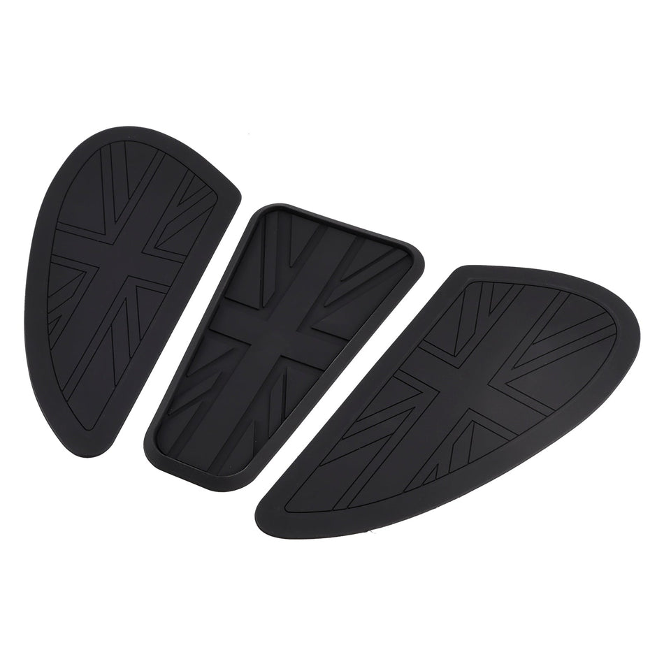 3x Kraftstoff Benzin Tank Benutzerdefinierte Knie Pads Union Jack Für Bonneville T100 T120 Bobber