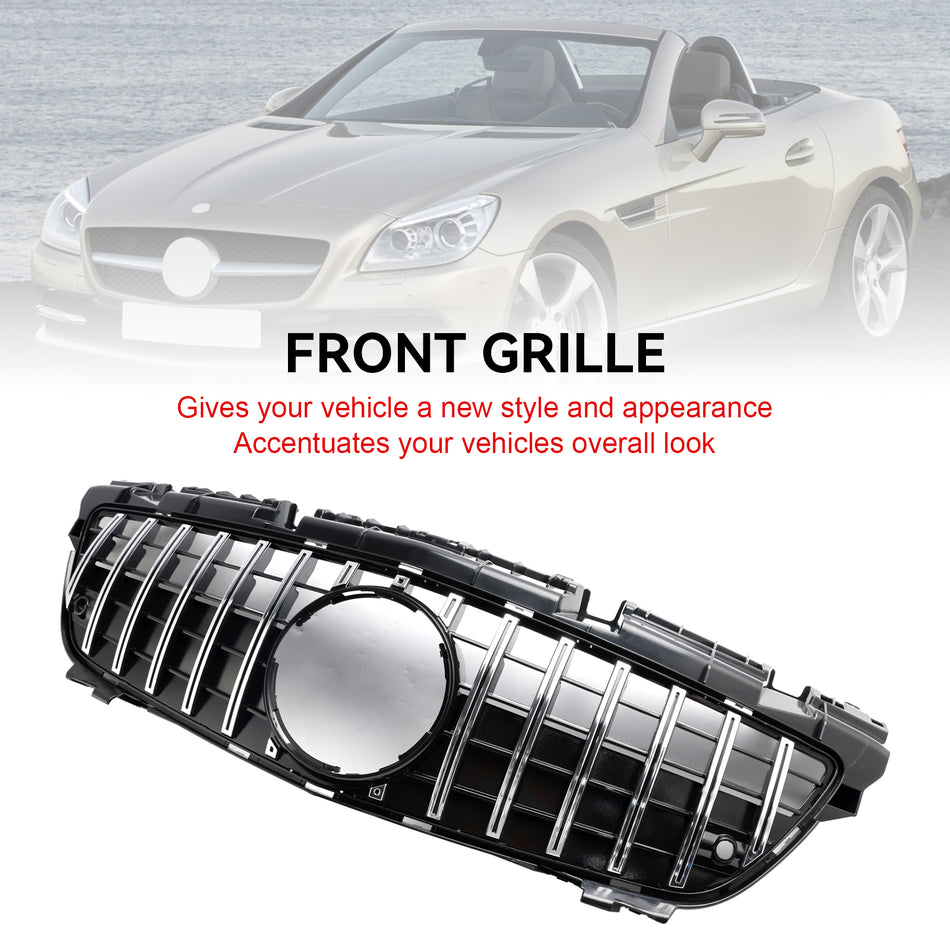 Chrome Front Radiator Grill Grille Für Mercedes SLK-Class R172 SLK55 2011-2016