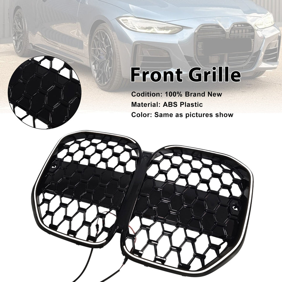 Kühlergrill für die Frontstoßstange, schwarz, passend für BMW 4er G22, G23 und G82 (ohne ACC) von 2020 bis 2025